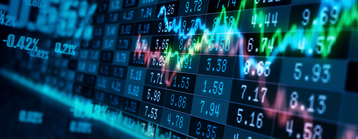 Aktiemarked Skaerm Med Mange Afkasttal